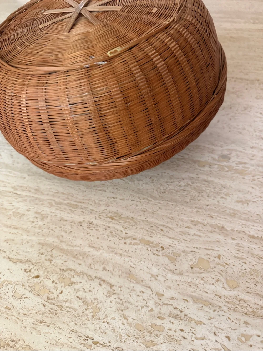 Vintage Woven Round Basket